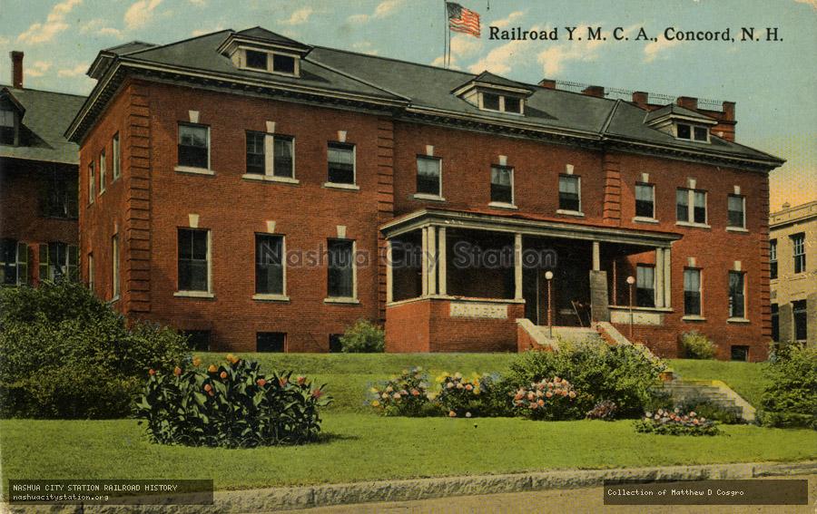 Postcard: Railroad YMCA, Concord, New Hampshire